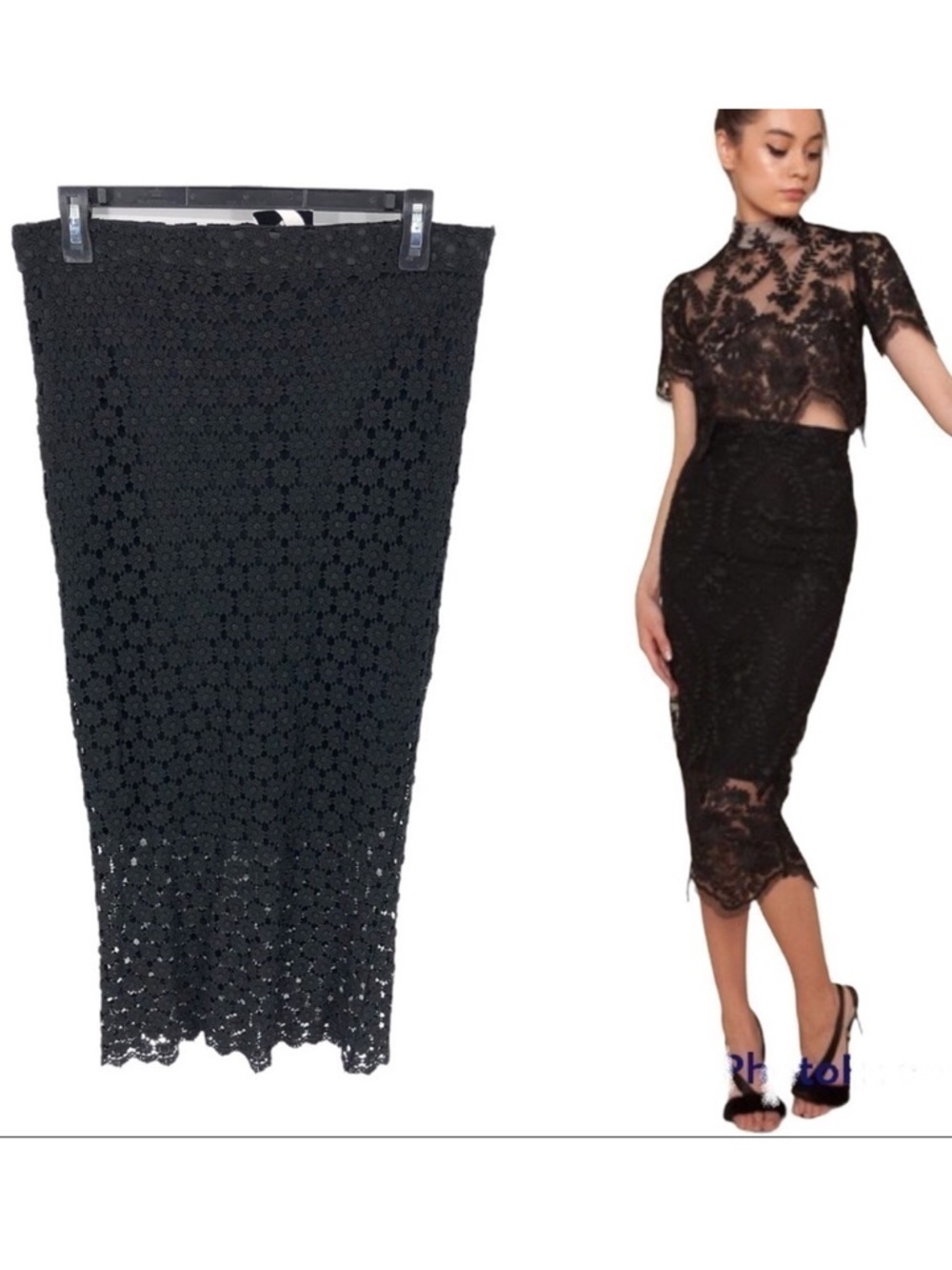 Stone Cold Fox Midi Skirt Womens 2 Stretch Y2K Whimsigoth Lace 90s Witchy NWT